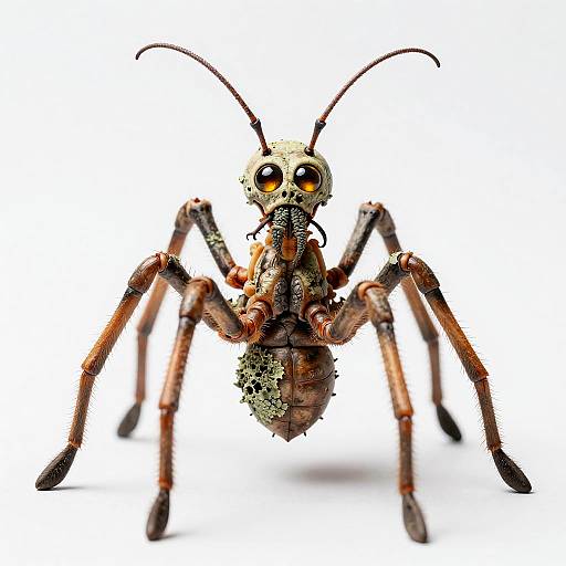 Lichen-Covered Arachniform with Skeletal Head