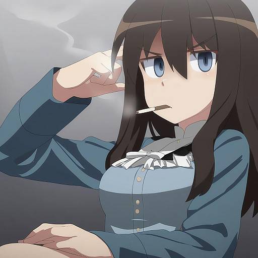 Illustration of Elizabeth f. beurling, world witches series in the style of Mizumizuni