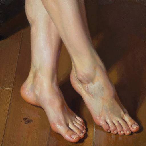 Artistic Study of Veiny Female Feet