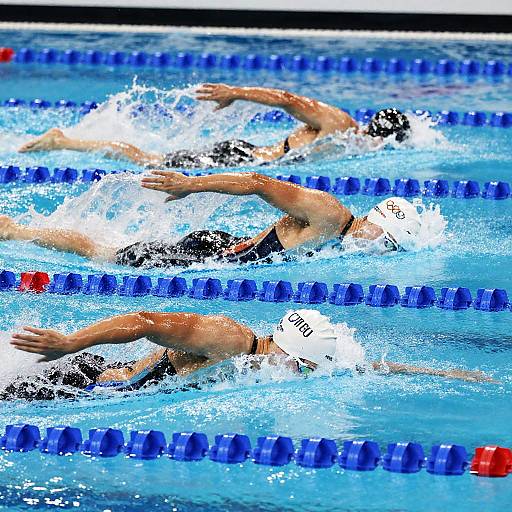 Olympic Swimmers Power Stroke Race