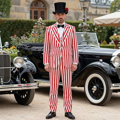 Elegant 1920s Gentleman in Garden
