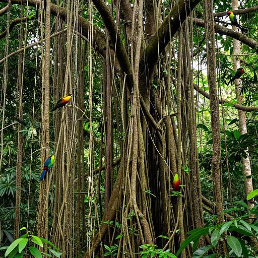Lianas in Vibrant Rainforest Habitat