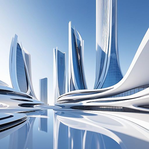 Minimalist Zaha Hadid Cityscape Render Minimalist Zaha Hadid Cityscape Render