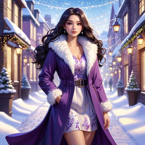 Elegant Winter Character in Romantic Setting