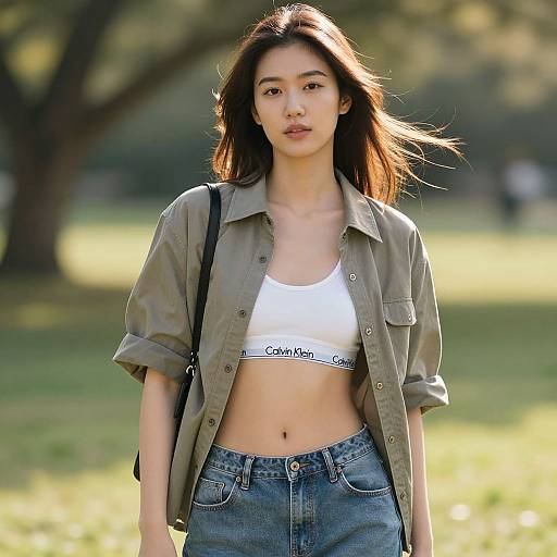 Calvin Klein Asian Model in Park