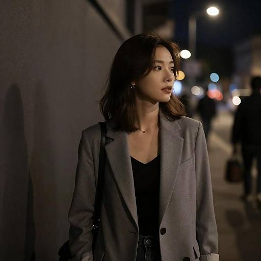 Moody Night Portrait in Urban Street