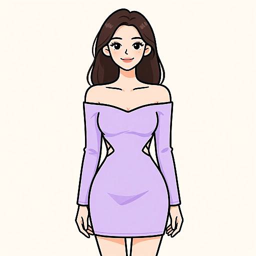 Elegant Woman in Lavender Dress
