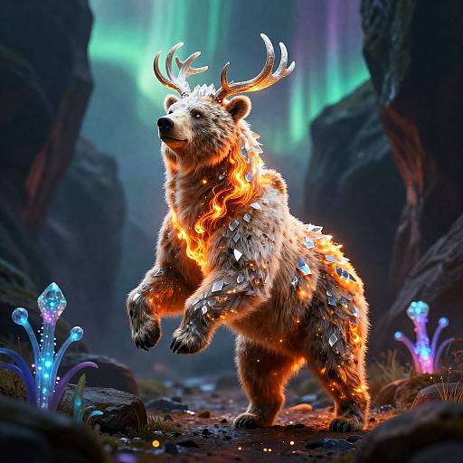 Majestic Centaur-Bear in Glowing Canyon