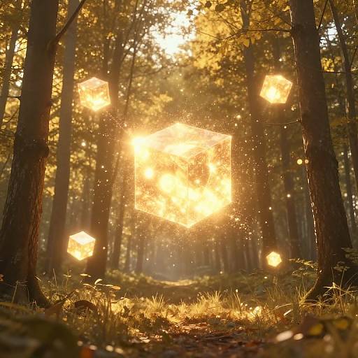 Radiant Cubes in Golden Dawn Forest