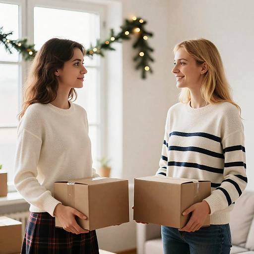 Warm Holiday Encounter Between Two Friends