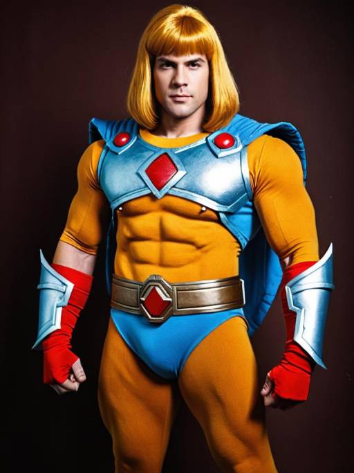 Man in Realistic He-Man Cosplay Costume