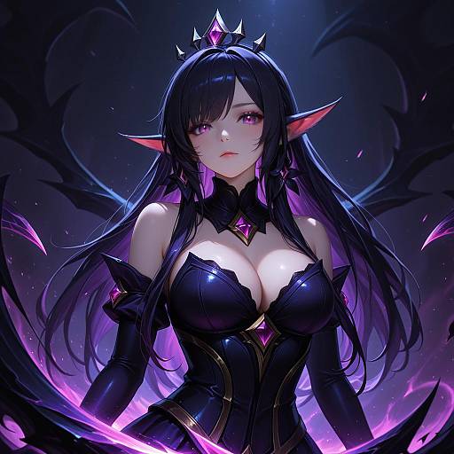 Illustration of Morgana (league of legends), league of legends in the style of Isaki (gomi)