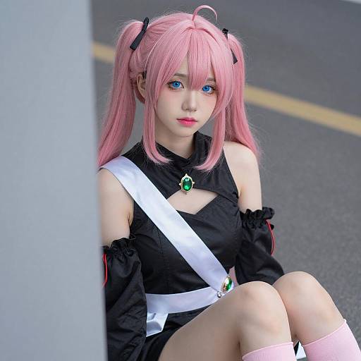 Cosplay Portrait with Pink Twin-Tails