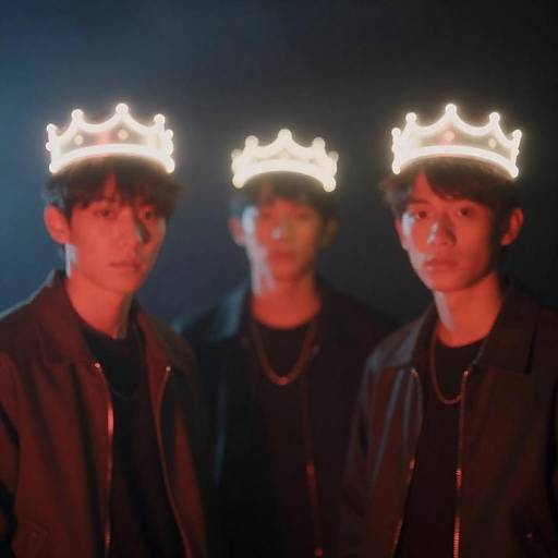 Three Crowned Men in Fiery Blur