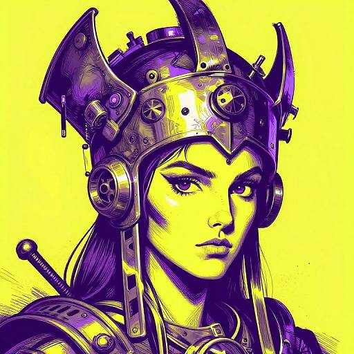 Vibrant Neon Scrap Metal Headdress