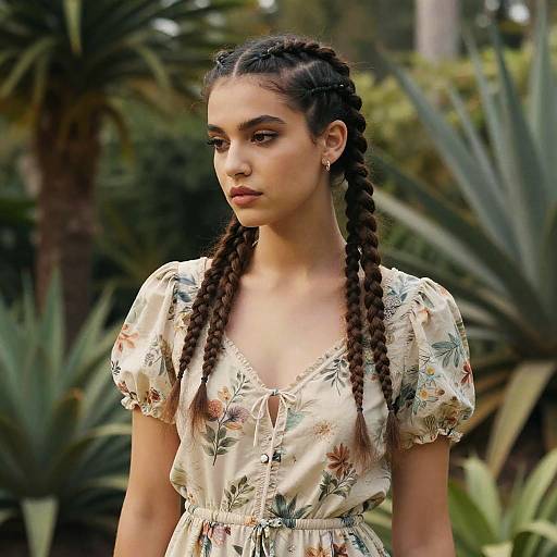 Vintage Floral Cornrows in Garden