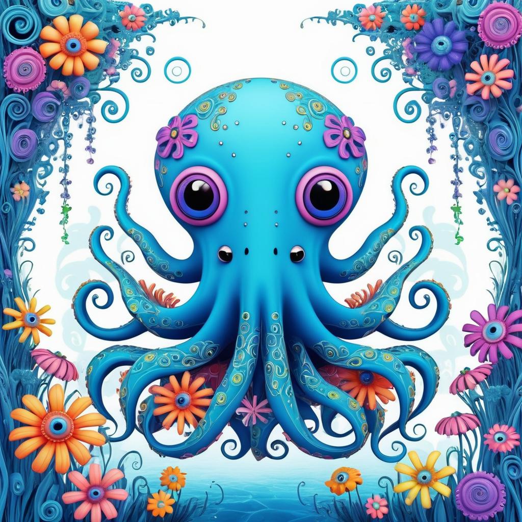 Whimsical Octopus in Burtonesque Style