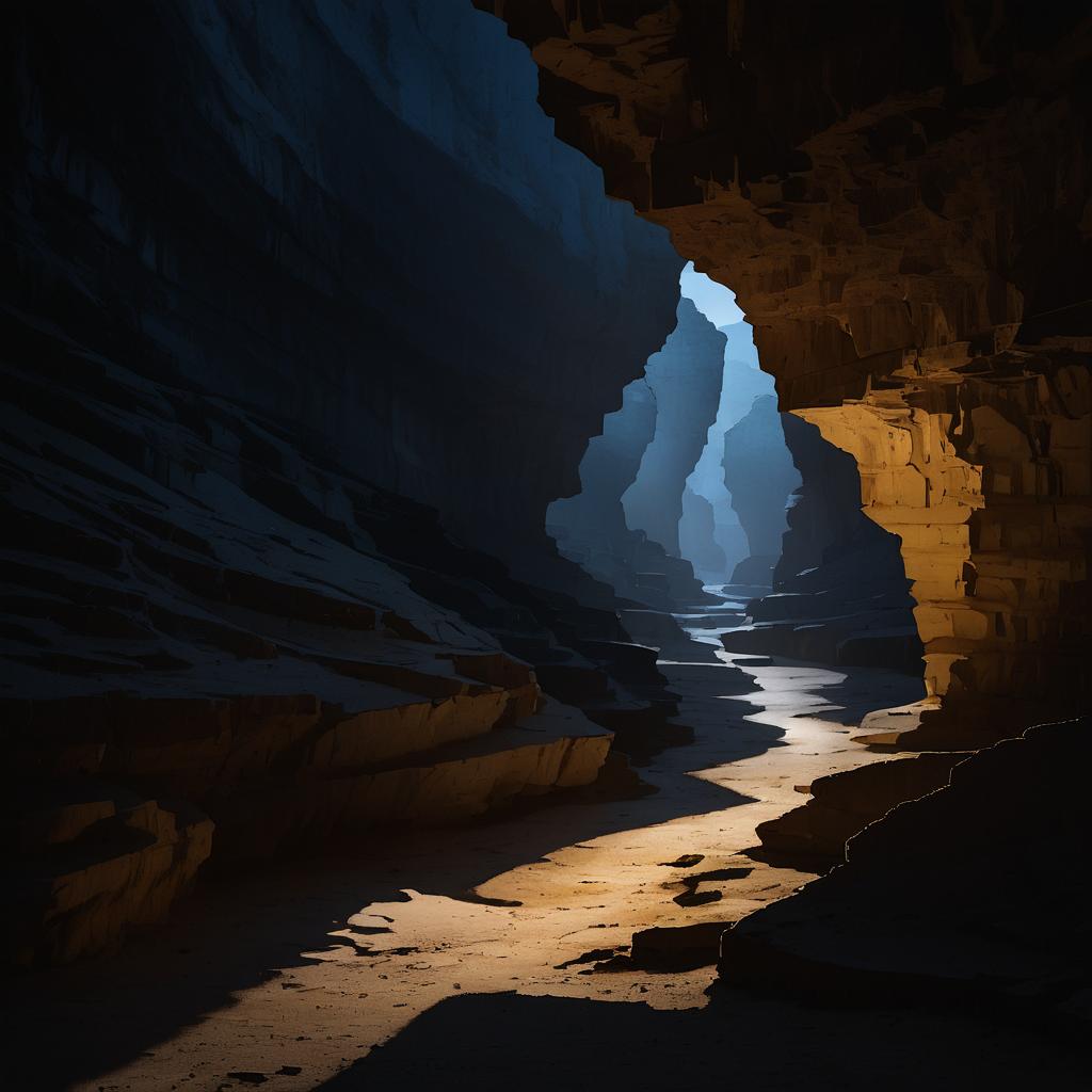 Mystical Limestone Cavern at Dawn