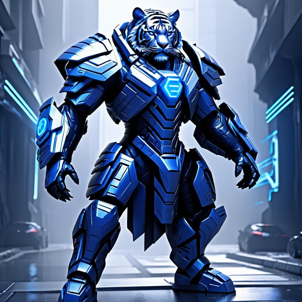 Futuristic Tiger Hybrid in Armor