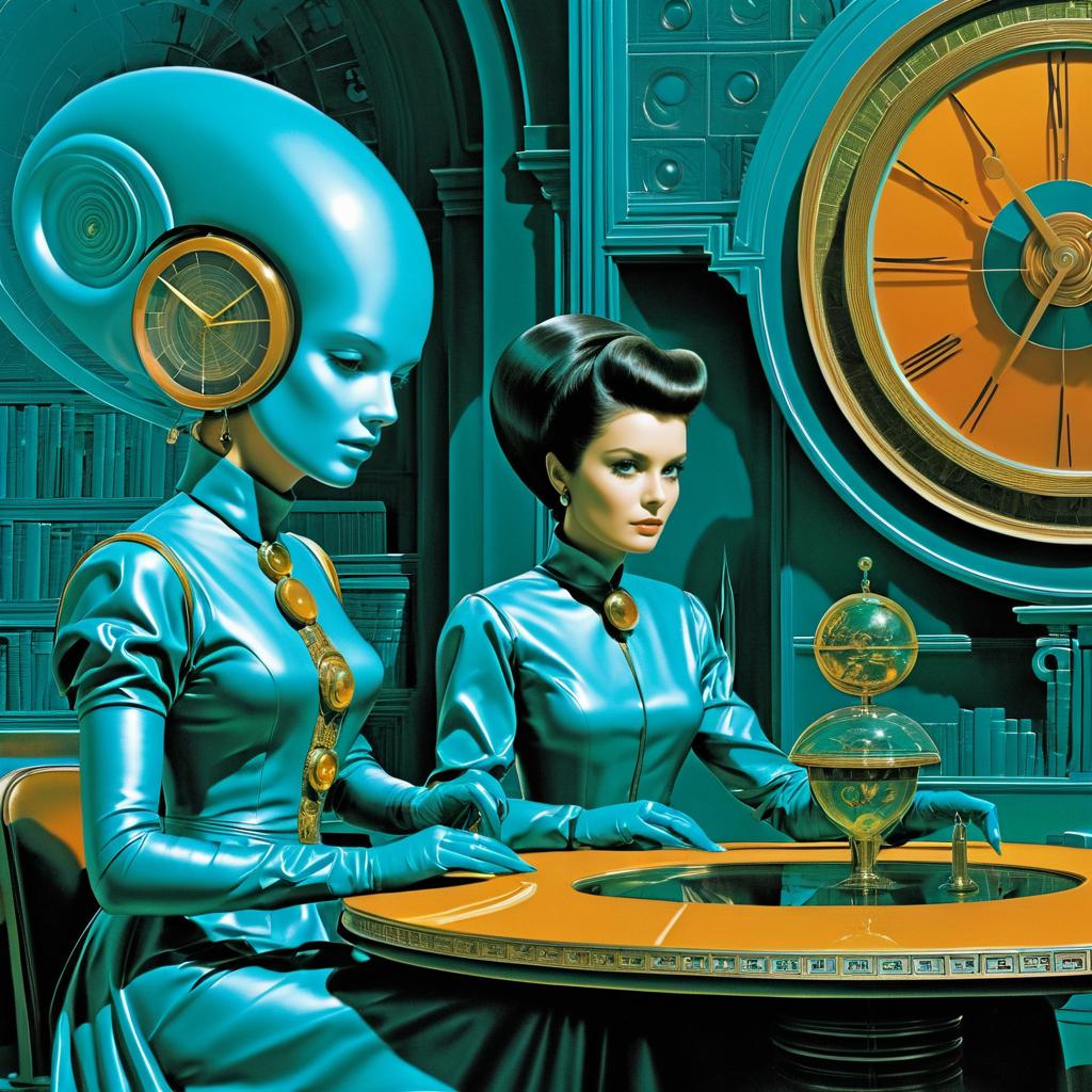 1960s Novel Cover: Time-Traveling Librarian