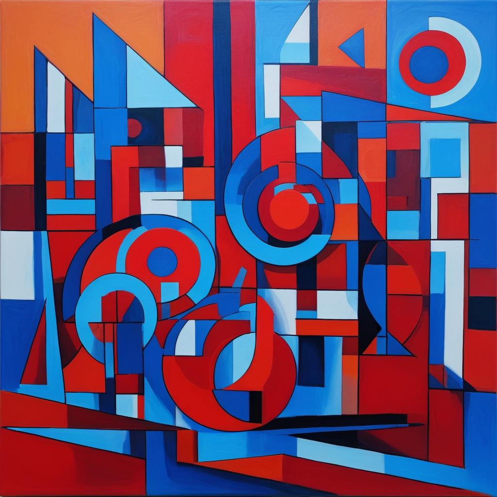 Vibrant Cubism and Expressionism Fusion