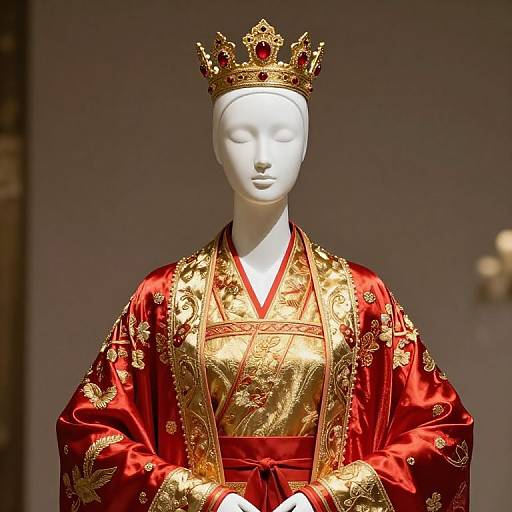 Regal Mannequin in Red and Gold