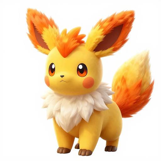 Fluffy Fennekin Pokémon Portrait