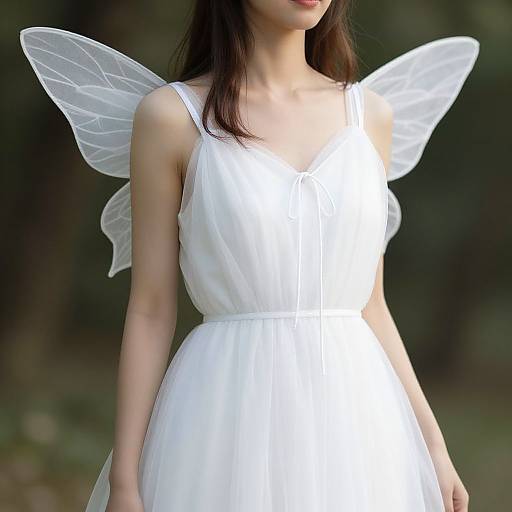 Silvermist Fairy Woman in White Dress