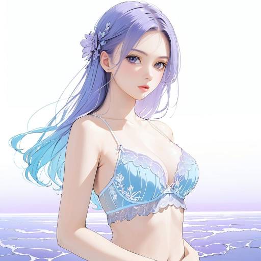 Serene Woman with Ombre Hair and Lingerie Serene Woman with Ombre Hair and Lingerie