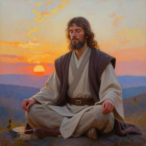 Jedi Master Meditating at Sunrise