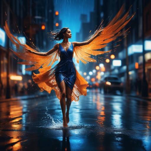 Enchanting Night Walk with Winged Splashes
