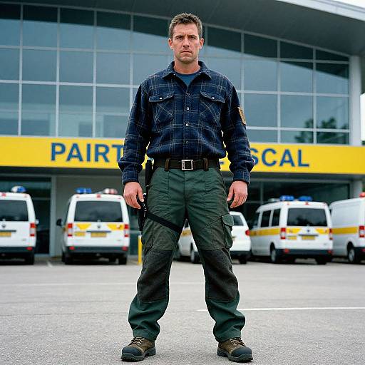 Man in Tactical Workwear by Modern Facade