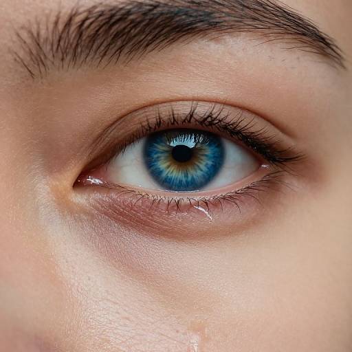Hyper-Realistic Blue Eye with Tears