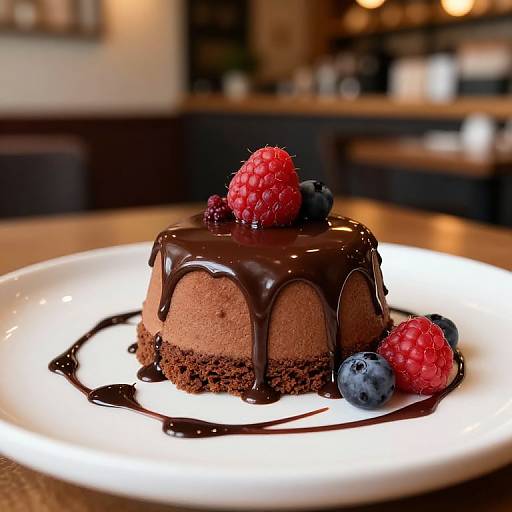 Gourmet Dessert Close-Up in Cozy Café