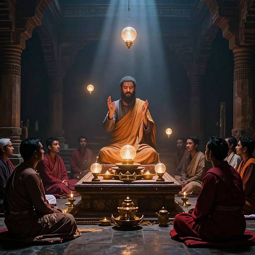 Glowing Faith Orbs at Ancient Altar