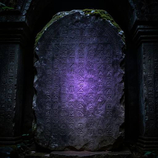Ancient Sigil Text on Stone Tablet