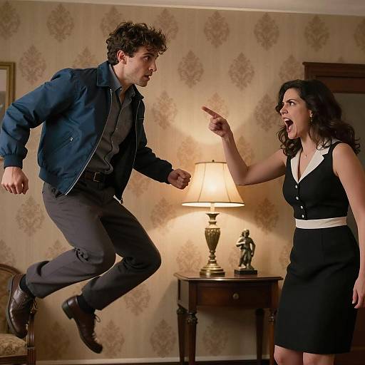 Dramatic Indoor Confrontation Scene