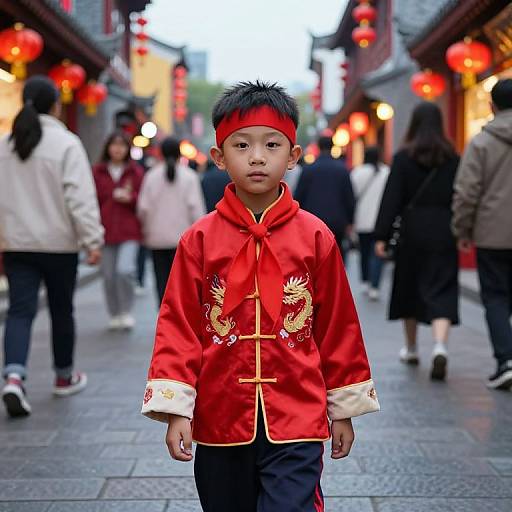 Young Boy in Traditional Chinese Attire