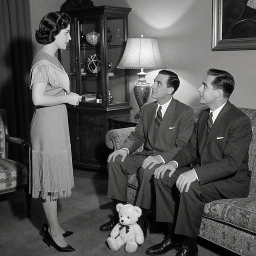 Vintage Black-and-White Room Scene