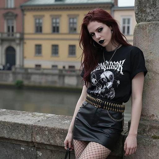Gothic Woman by River Wall