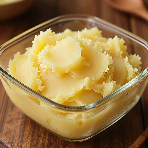 Creamy Mashed Potatoes in Glass Bowl