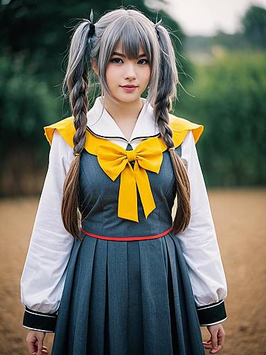 Lifestyle costume photo of Handa roco. Cosplay clothes