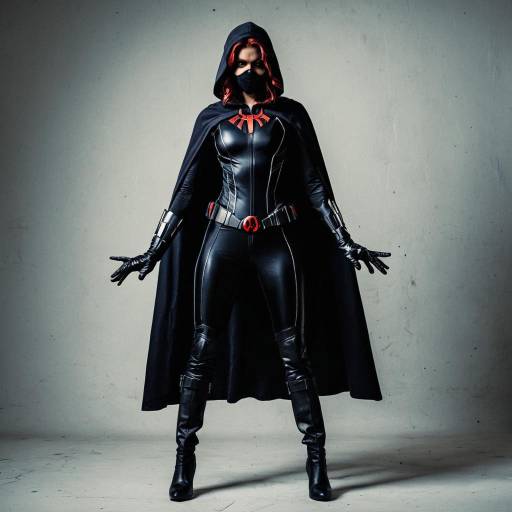 Woman in Black Widow Inspired Superhero Costume