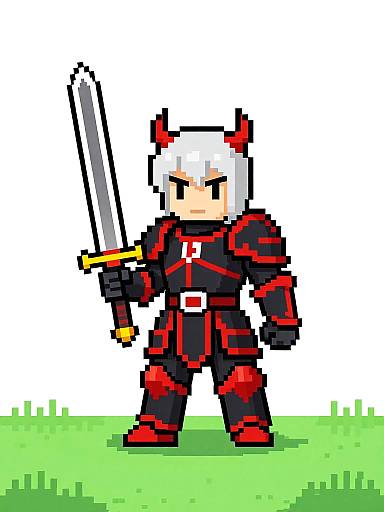 Pixel Art Infernal Knight Sprite