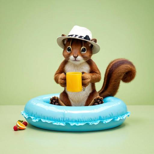Adventurous Squirrel in a Green Scene Adventurous Squirrel in a Green Scene