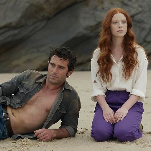 Serene Couple on Sandy Terrain