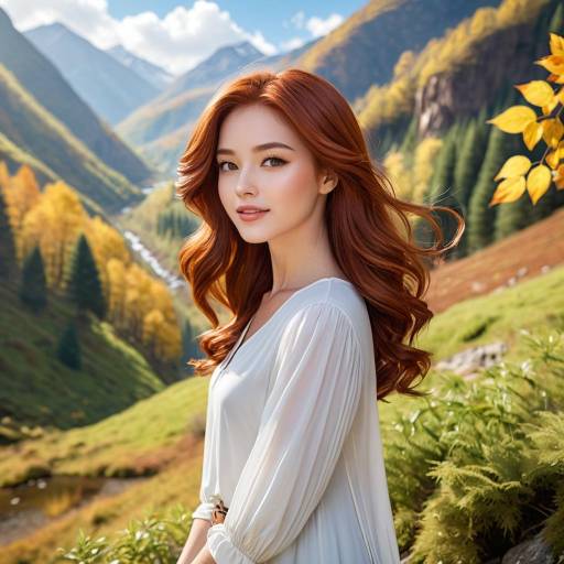 Auburn Beauty in Serene Mountain Valley