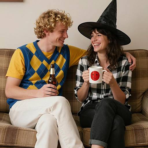 Charming Couple on a Cozy Couch
