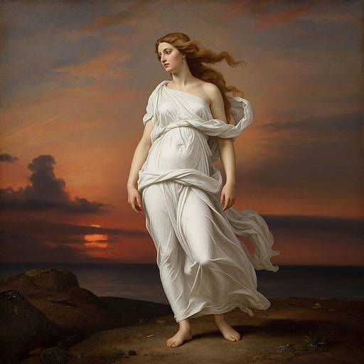 Renaissance-Inspired Venus on Shore
