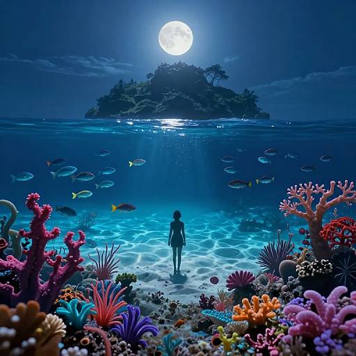 Ethereal Moonlit Underwater Fantasy